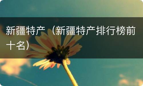 新疆特产（新疆特产排行榜前十名）