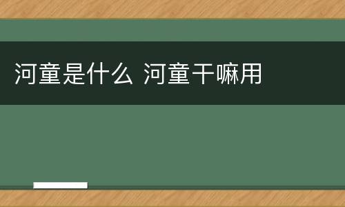河童是什么 河童干嘛用