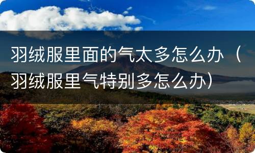 羽绒服里面的气太多怎么办（羽绒服里气特别多怎么办）