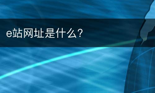 e站网址是什么?