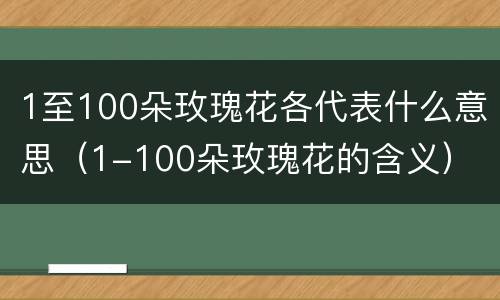 1至100朵玫瑰花各代表什么意思（1-100朵玫瑰花的含义）