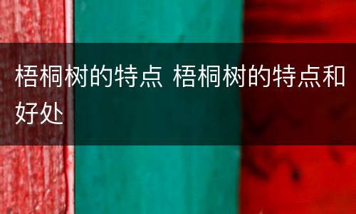 梧桐树的特点 梧桐树的特点和好处