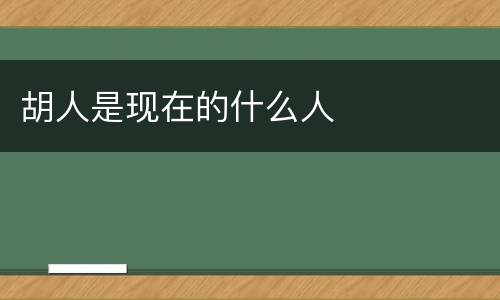 胡人是现在的什么人