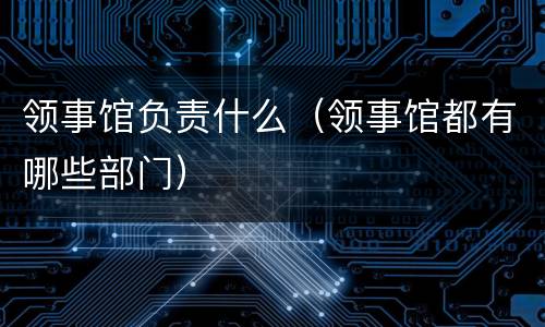 领事馆负责什么（领事馆都有哪些部门）