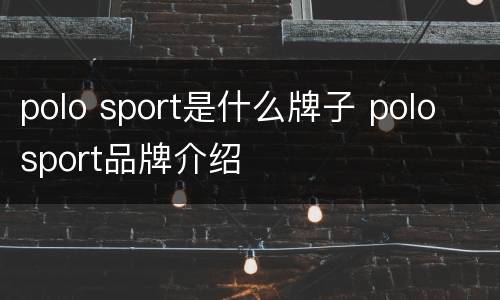 polo sport是什么牌子 polo sport品牌介绍