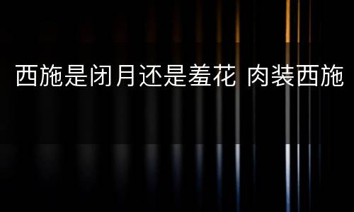 西施是闭月还是羞花 肉装西施