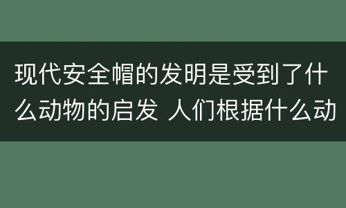 现代安全帽的发明是受到了什么动物的启发 人们根据什么动物发明了新型安全帽