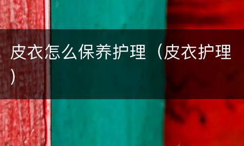 皮衣怎么保养护理（皮衣护理）