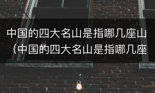 中国的四大名山是指哪几座山（中国的四大名山是指哪几座山峰）