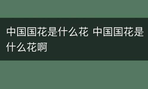 中国国花是什么花 中国国花是什么花啊