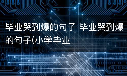 毕业哭到爆的句子 毕业哭到爆的句子(小学毕业