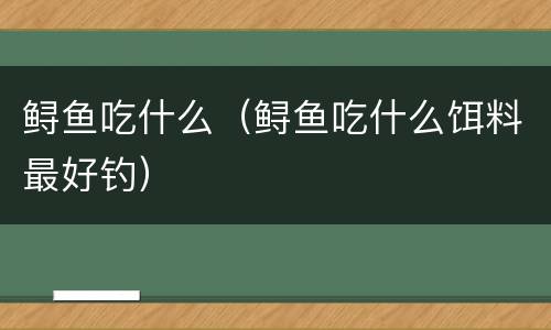 鲟鱼吃什么（鲟鱼吃什么饵料最好钓）