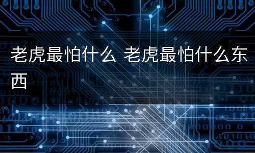 老虎最怕什么 老虎最怕什么东西