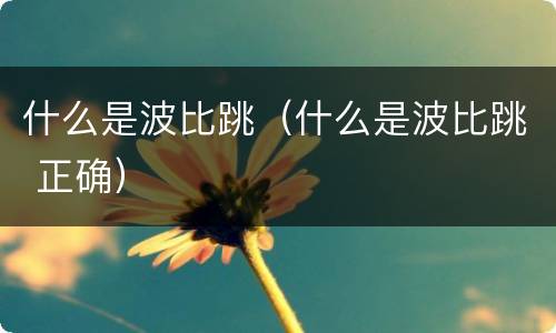 什么是波比跳（什么是波比跳 正确）