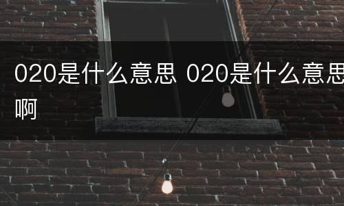 020是什么意思 020是什么意思啊