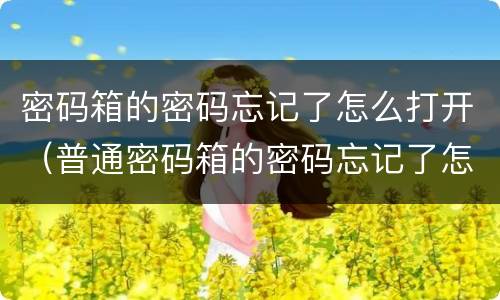 密码箱的密码忘记了怎么打开（普通密码箱的密码忘记了怎么打开）