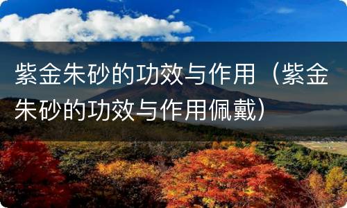 紫金朱砂的功效与作用（紫金朱砂的功效与作用佩戴）