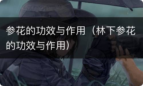 参花的功效与作用（林下参花的功效与作用）