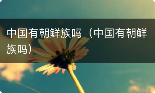 中国有朝鲜族吗（中国有朝鲜族吗）