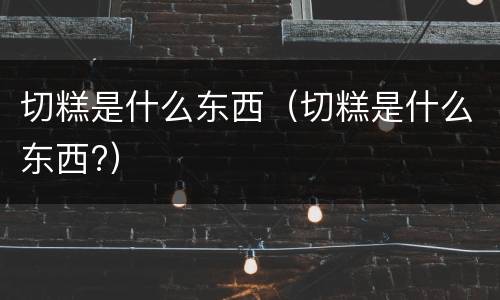 切糕是什么东西（切糕是什么东西?）