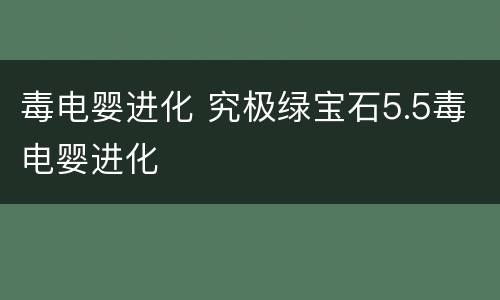 毒电婴进化 究极绿宝石5.5毒电婴进化