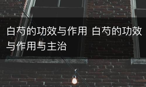 白芍的功效与作用 白芍的功效与作用与主治