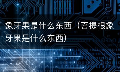 象牙果是什么东西（菩提根象牙果是什么东西）