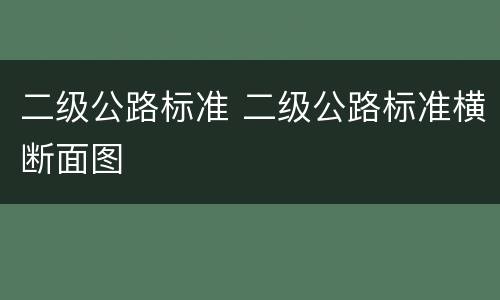 二级公路标准 二级公路标准横断面图