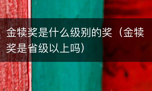 金犊奖是什么级别的奖（金犊奖是省级以上吗）