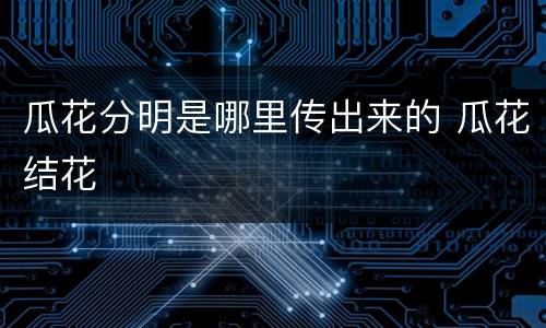 瓜花分明是哪里传出来的 瓜花结花