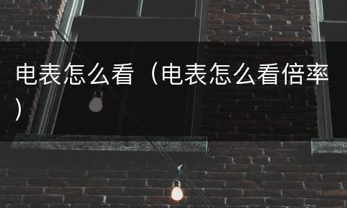 电表怎么看（电表怎么看倍率）