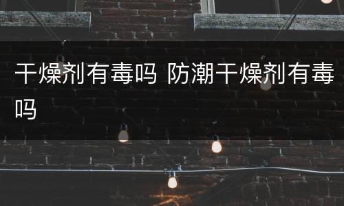 干燥剂有毒吗 防潮干燥剂有毒吗