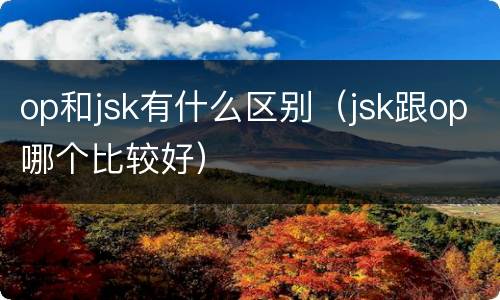 op和jsk有什么区别（jsk跟op哪个比较好）
