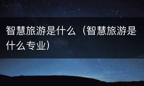 智慧旅游是什么（智慧旅游是什么专业）