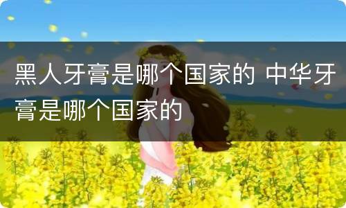 黑人牙膏是哪个国家的 中华牙膏是哪个国家的