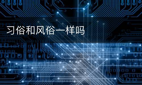 习俗和风俗一样吗
