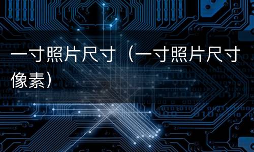 一寸照片尺寸（一寸照片尺寸像素）