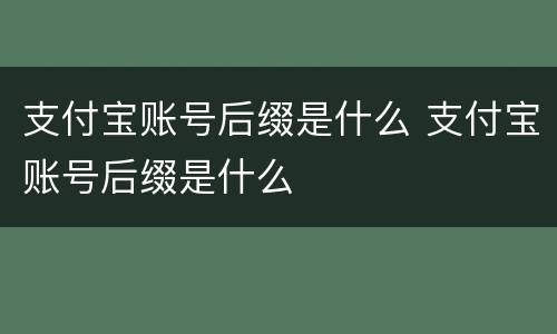 支付宝账号后缀是什么 支付宝账号后缀是什么