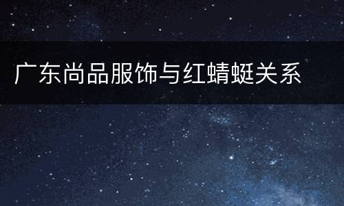 广东尚品服饰与红蜻蜓关系