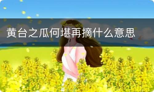 黄台之瓜何堪再摘什么意思