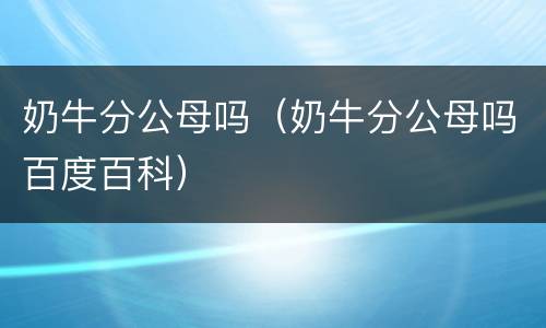 奶牛分公母吗（奶牛分公母吗百度百科）