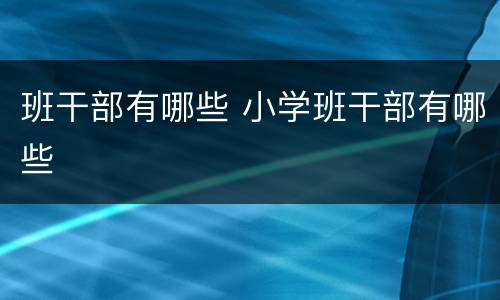 班干部有哪些 小学班干部有哪些