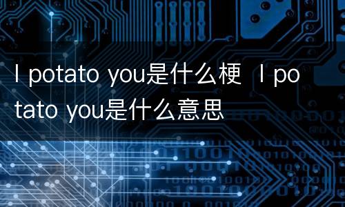 I potato you是什么梗  I potato you是什么意思