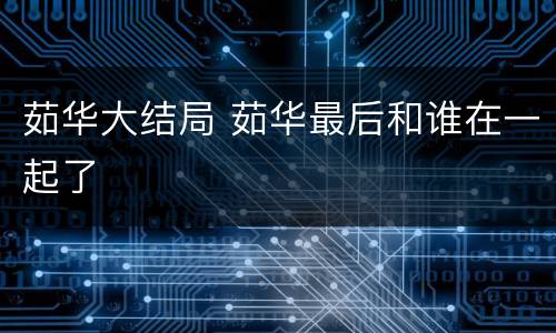 茹华大结局 茹华最后和谁在一起了