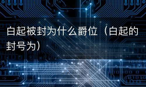白起被封为什么爵位（白起的封号为）