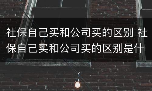 社保自己买和公司买的区别 社保自己买和公司买的区别是什么