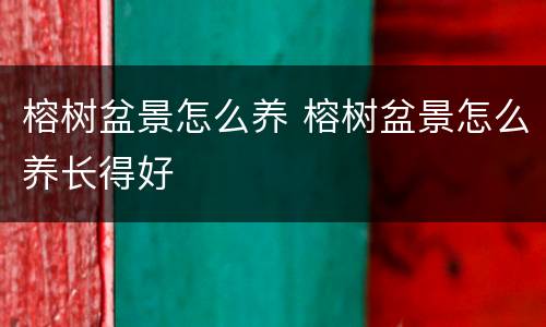 榕树盆景怎么养 榕树盆景怎么养长得好