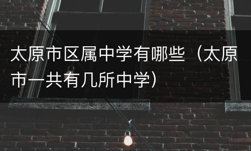 太原市区属中学有哪些（太原市一共有几所中学）