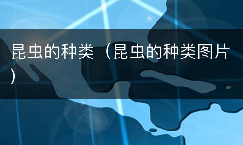 昆虫的种类（昆虫的种类图片）