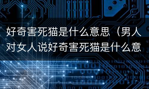 好奇害死猫是什么意思（男人对女人说好奇害死猫是什么意思）
